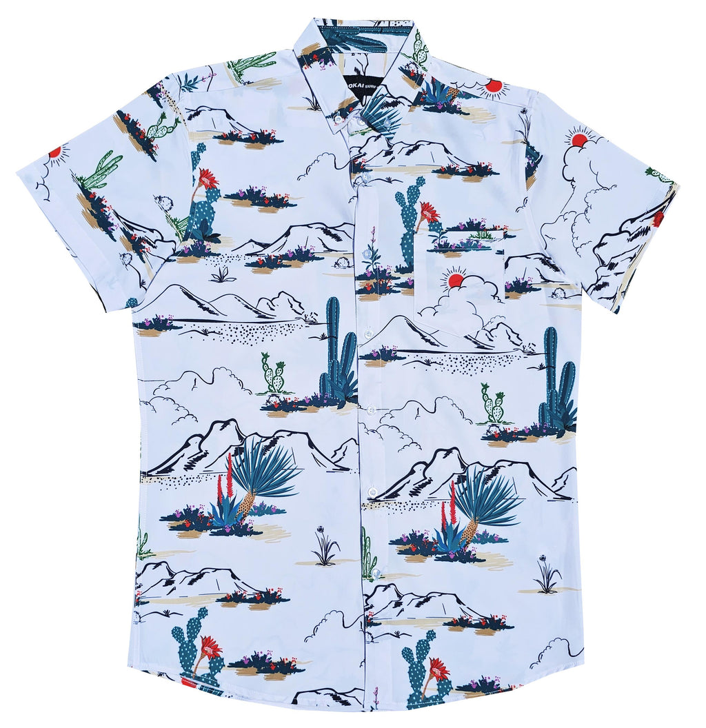 White Cactus Fields Button Down Shirt