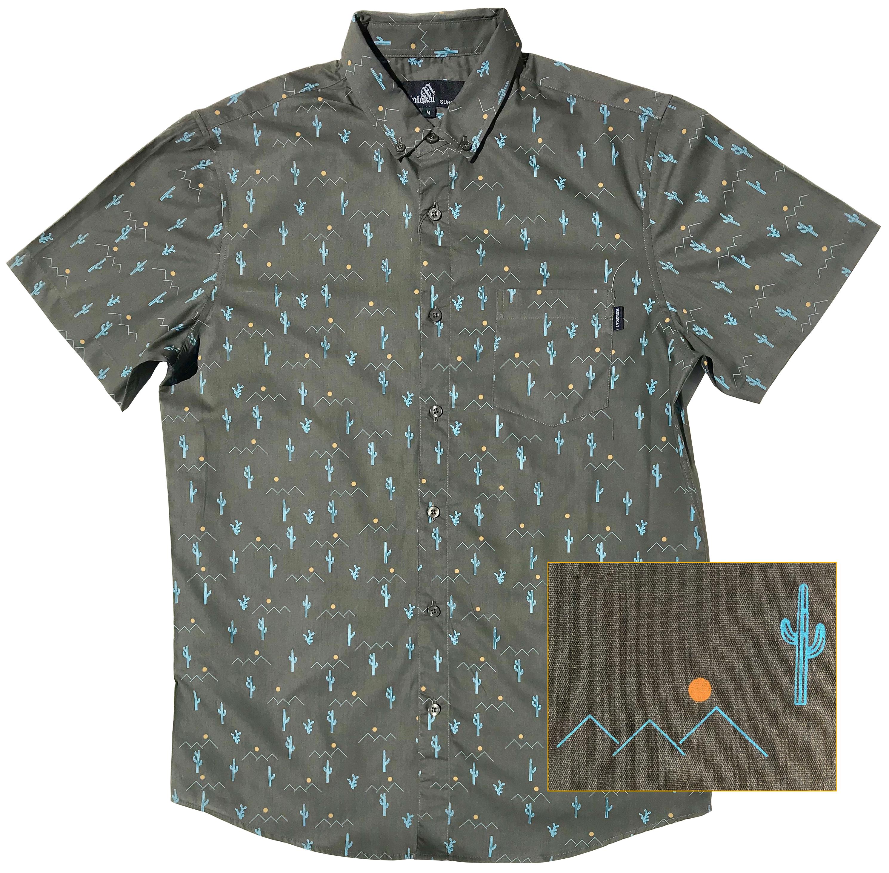 Charcoal Cactus Scene Mens Shirt