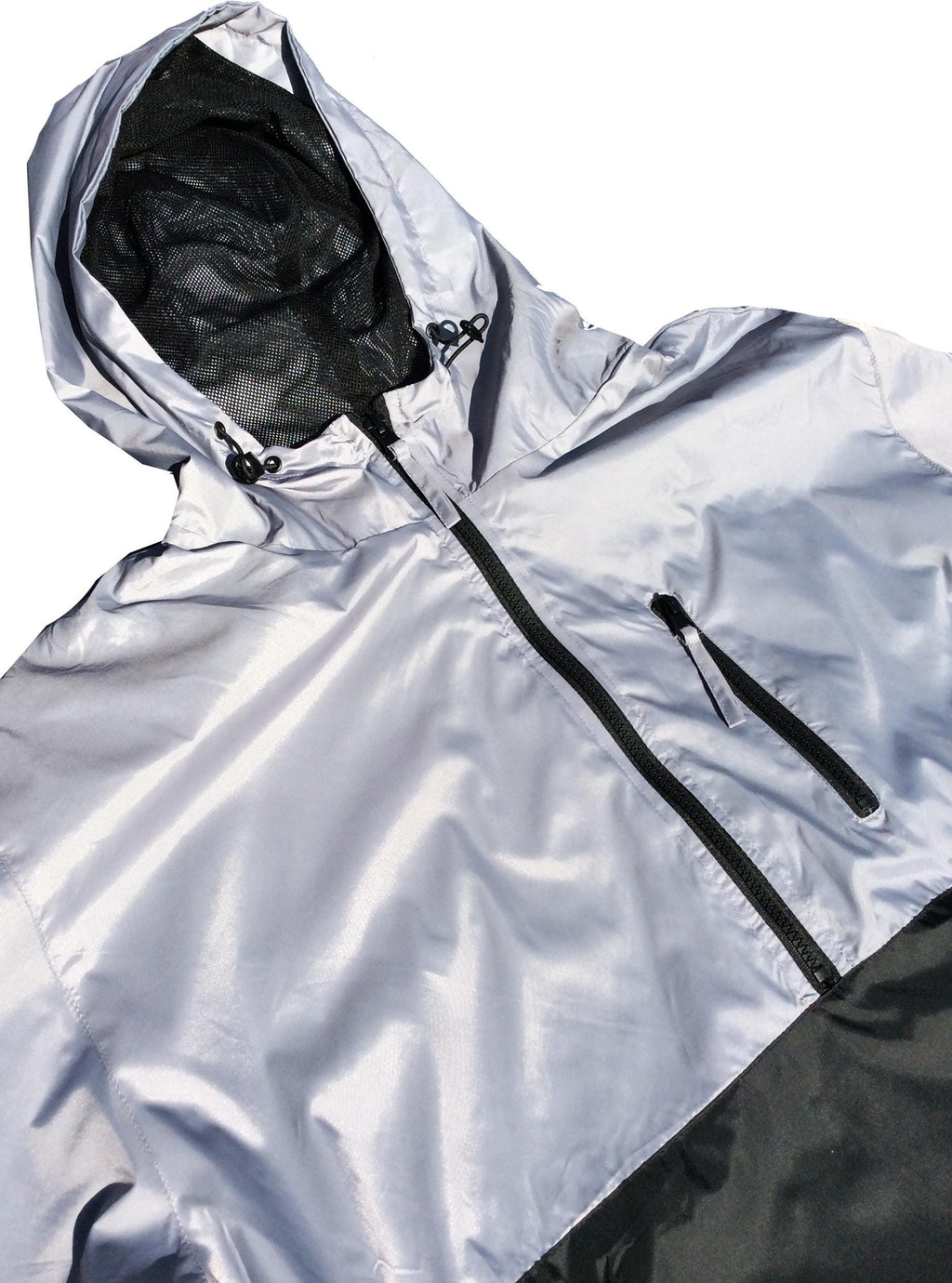 Silver and Black Windbreaker