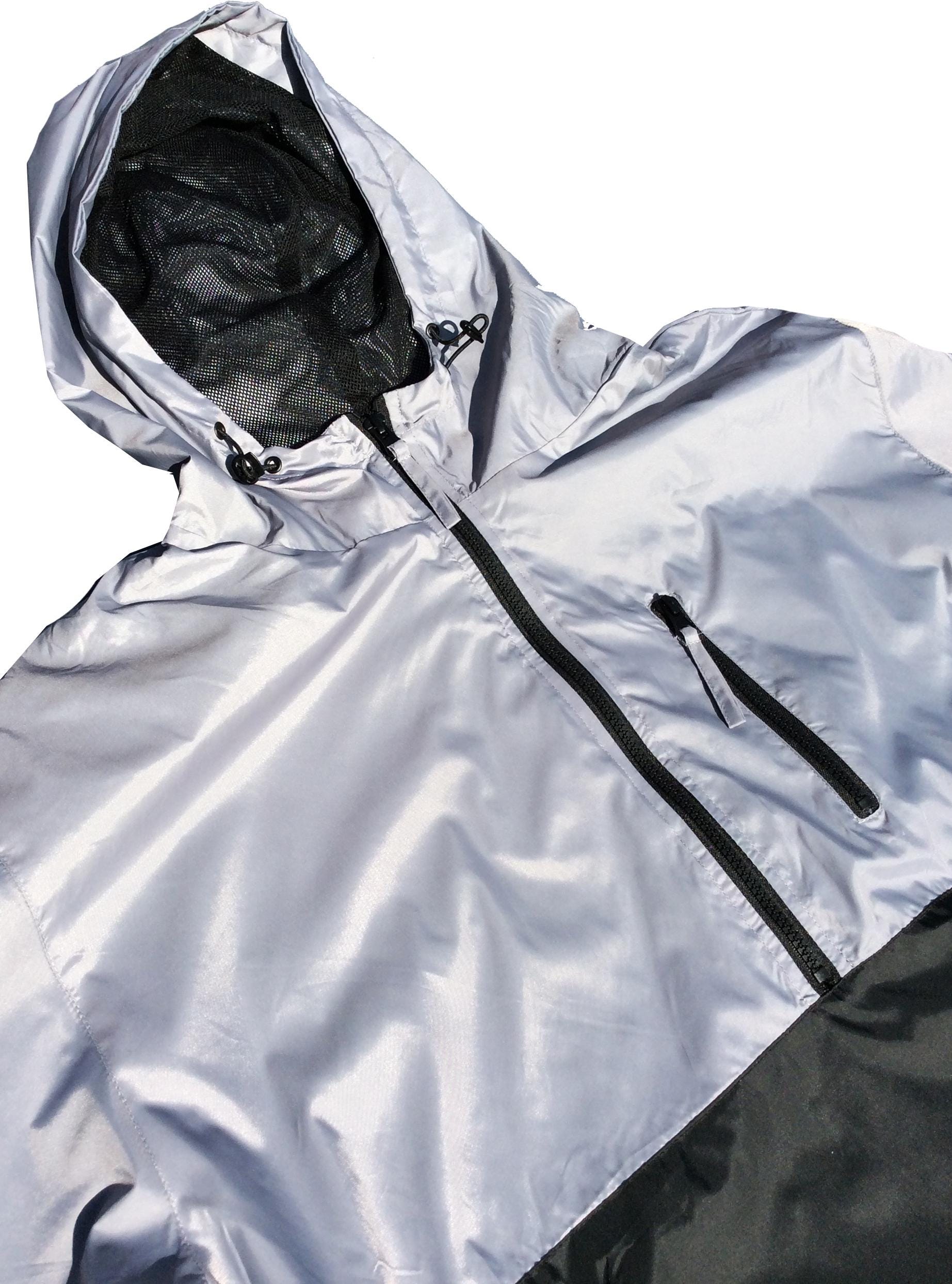 Silver and Black Windbreaker
