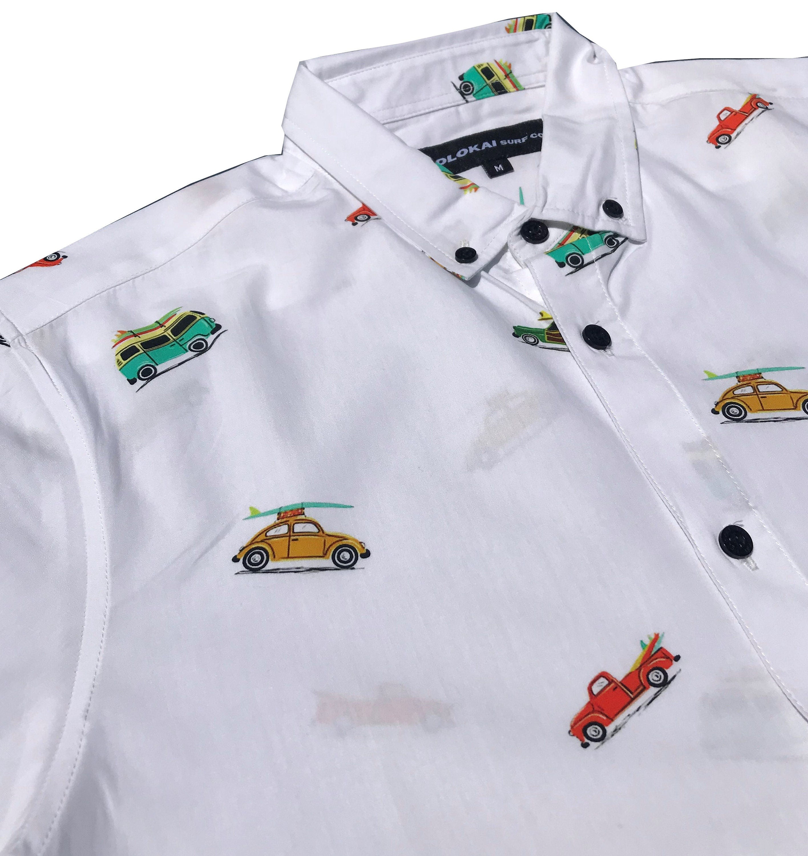 Beach Cars Button Down Boys Shirt