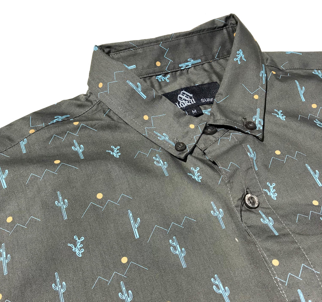 Charcoal Cactus Scene Mens Shirt
