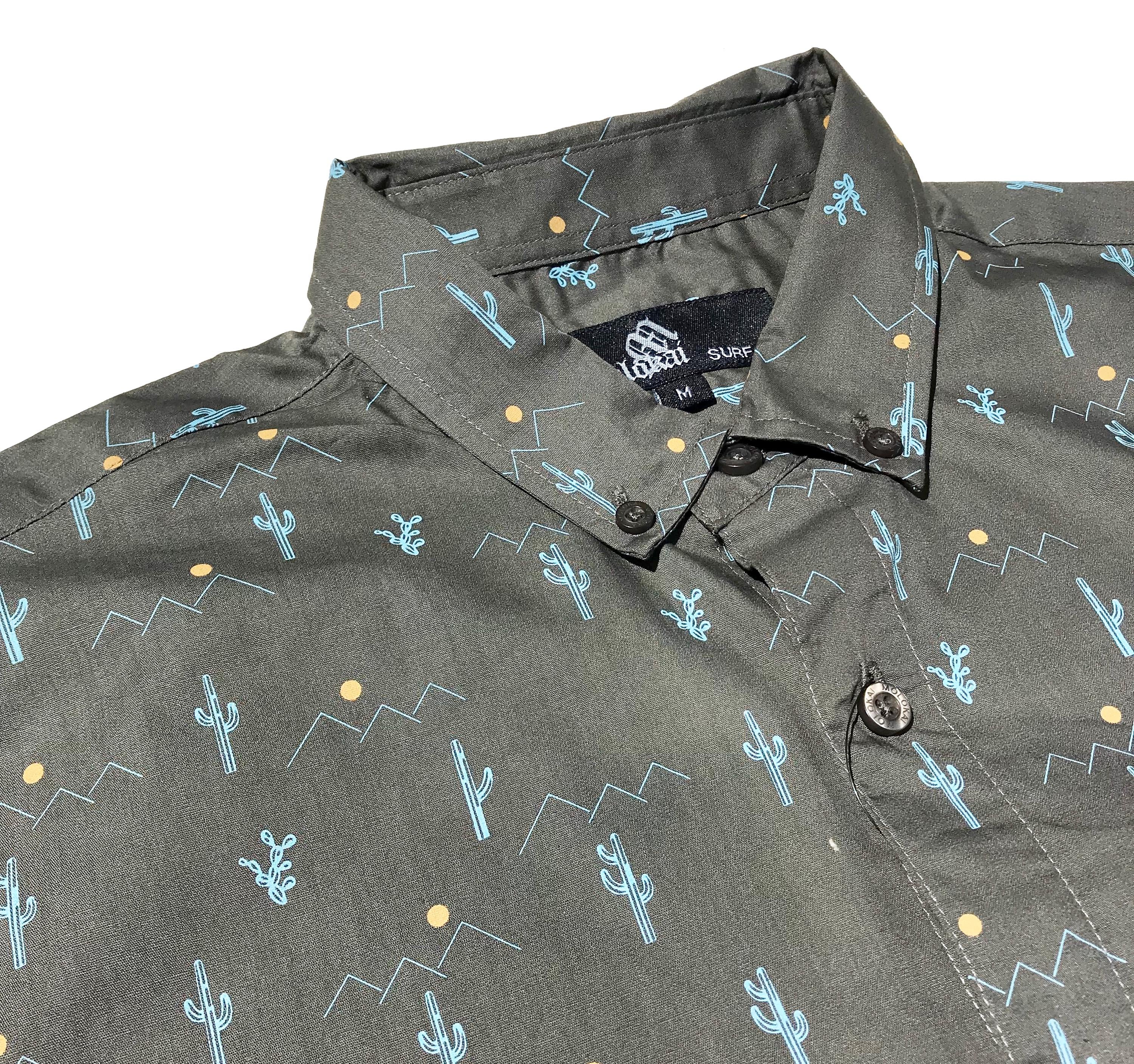 Charcoal Cactus Scene Mens Shirt