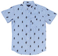 Seersucker Stripped Pineapple Button Down Shirt
