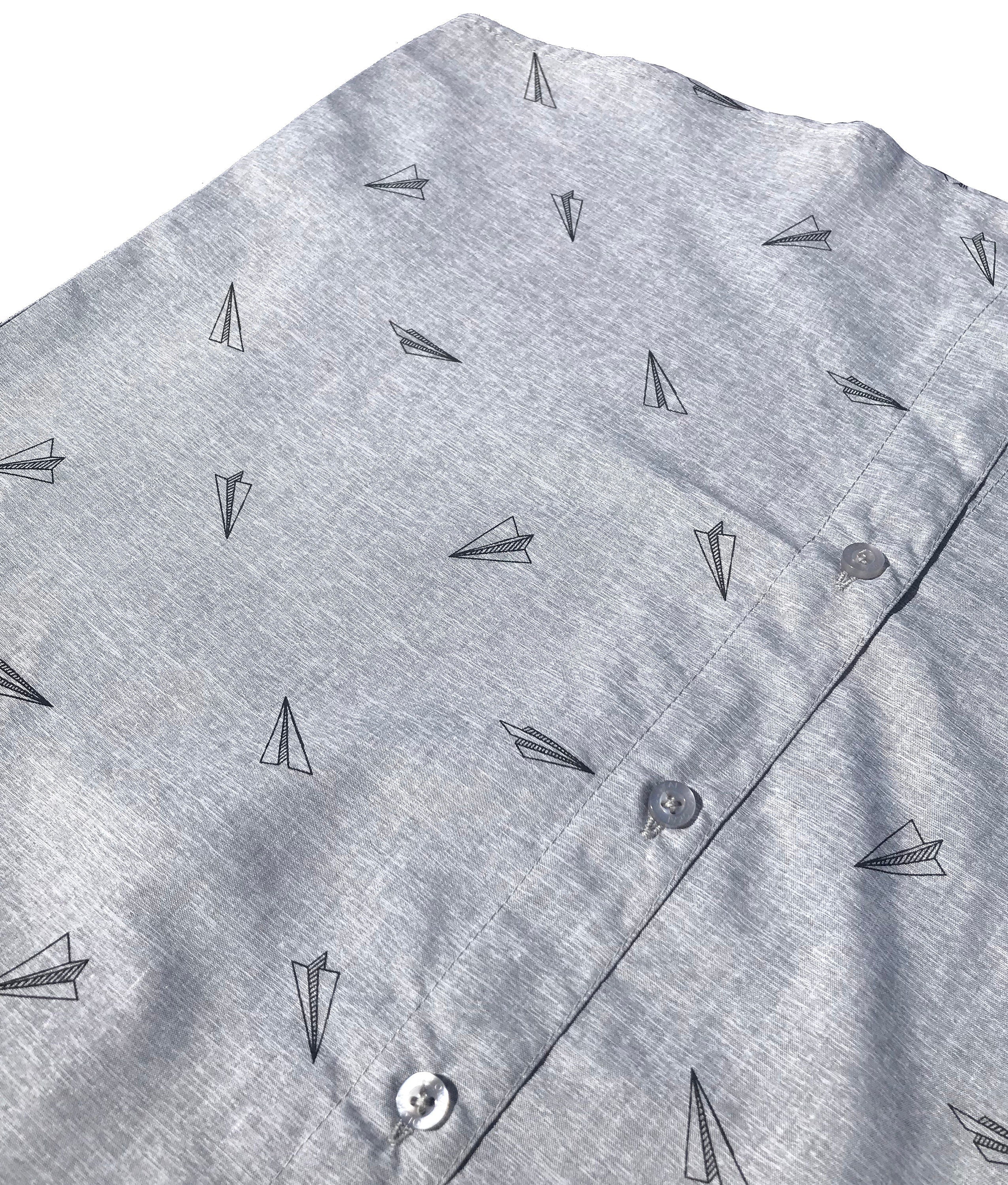 Boys Paper Airplanes Button Down Shirt