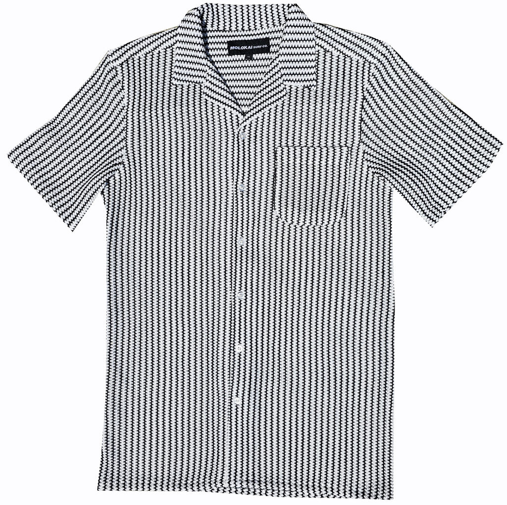 Zig Zag Crochet Button Down Shirt
