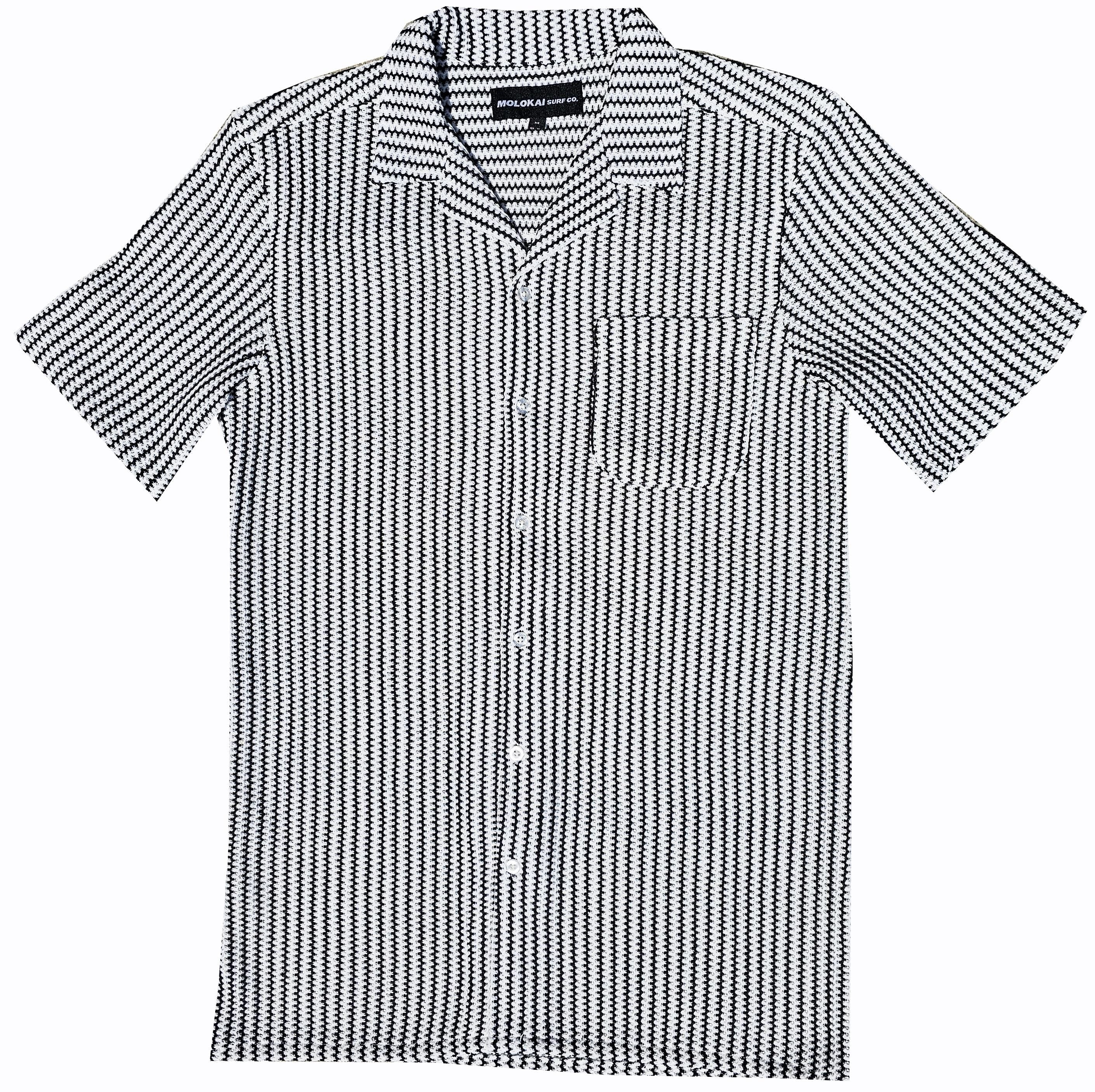 Zig Zag Crochet Button Down Shirt