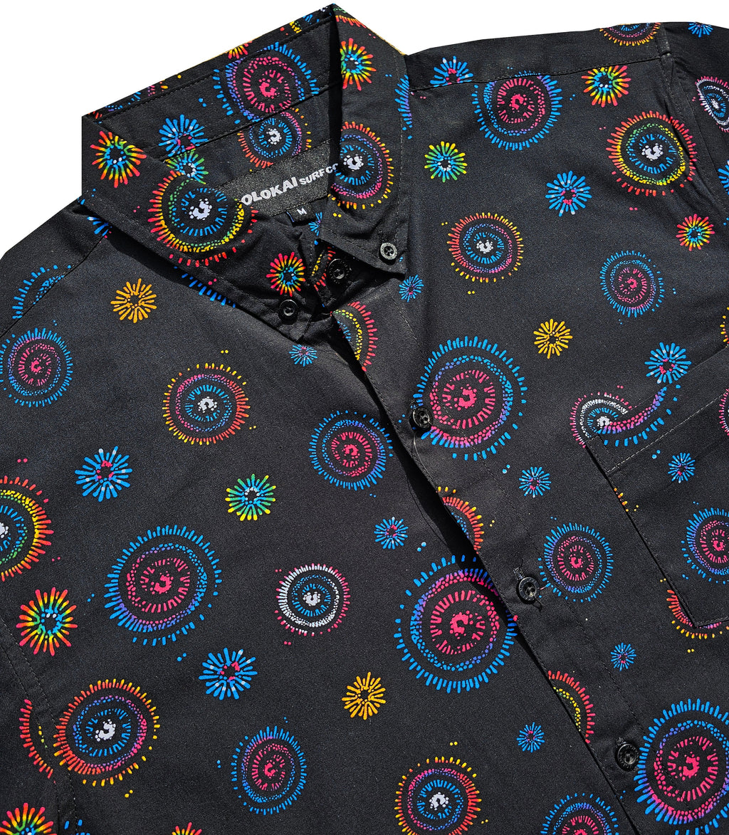 Vibrant Spiral Button Down Shirt