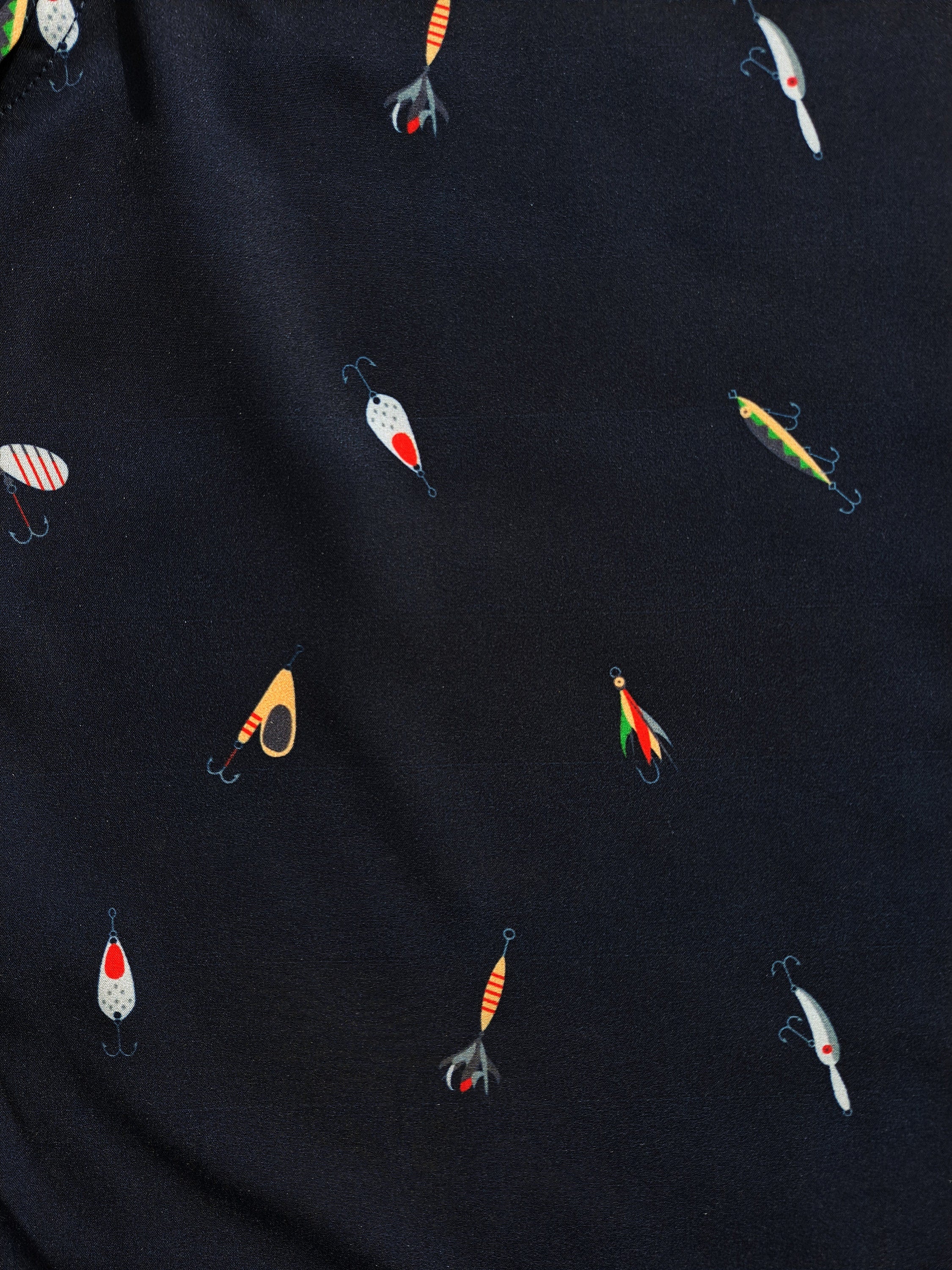 Black Fish Hooks Button Down Shirt